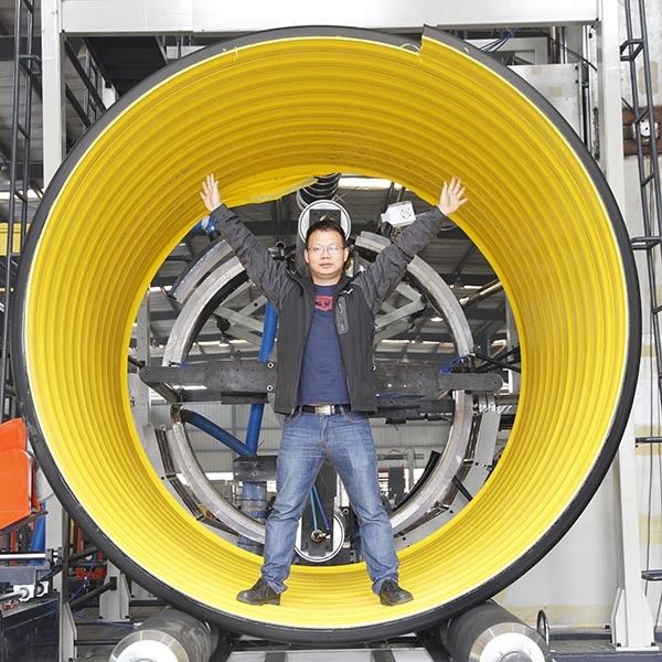 Ζαρωμένη γραμμή παραγωγής 3000mm σωλήνων ASTM F2435 πρότυπα του ISO CSA
